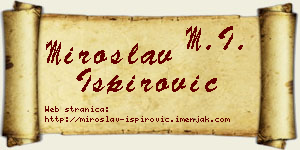 Miroslav Ispirović vizit kartica